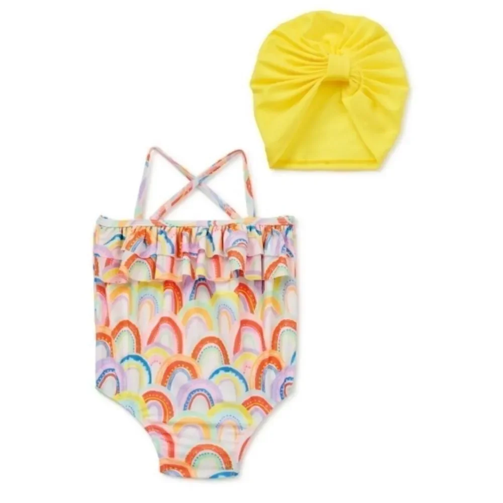 Baby Summer Bundle Swimsuit T-Shirt Bloomers Bodysuit Tank Top 7-Piece Size 0-3M